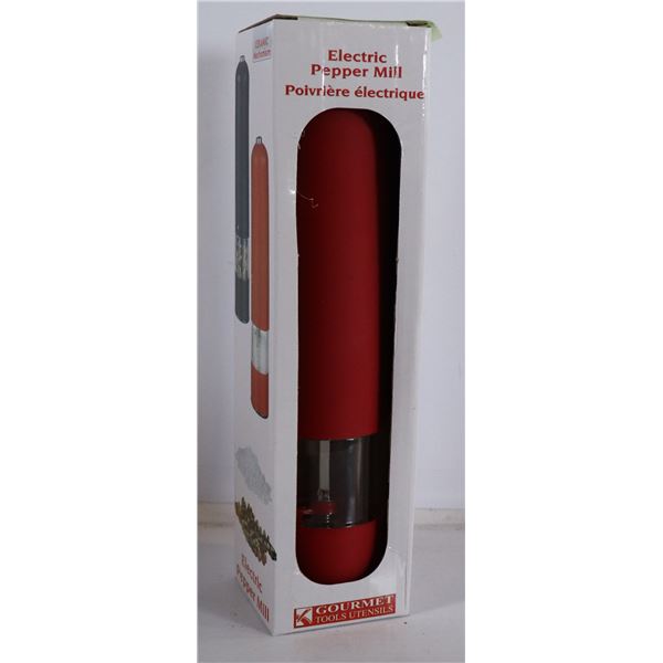 NEW RED ELECTRIC PEPPER MILL