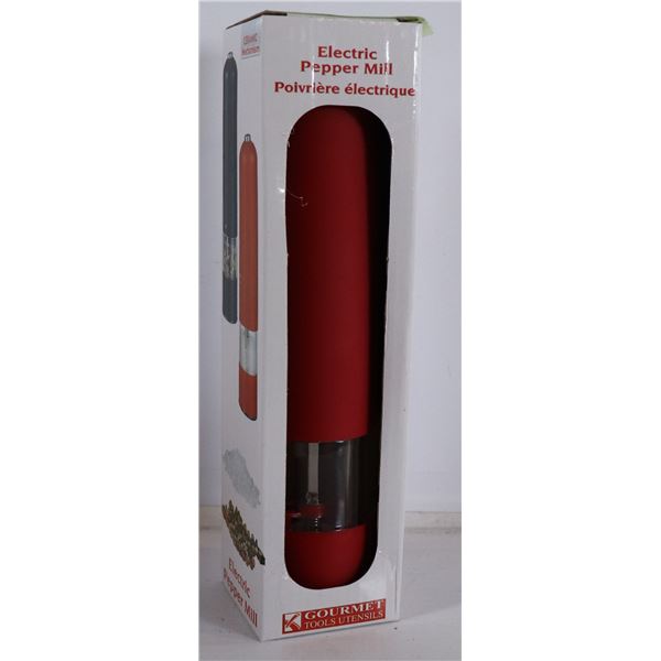 NEW RED ELECTRIC PEPPER MILL