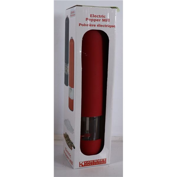 NEW RED ELECTRIC PEPPER MILL