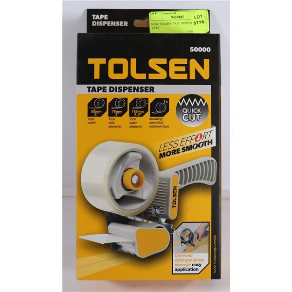 NEW TOLSEN TAPE DISPENSER WITH TAPE