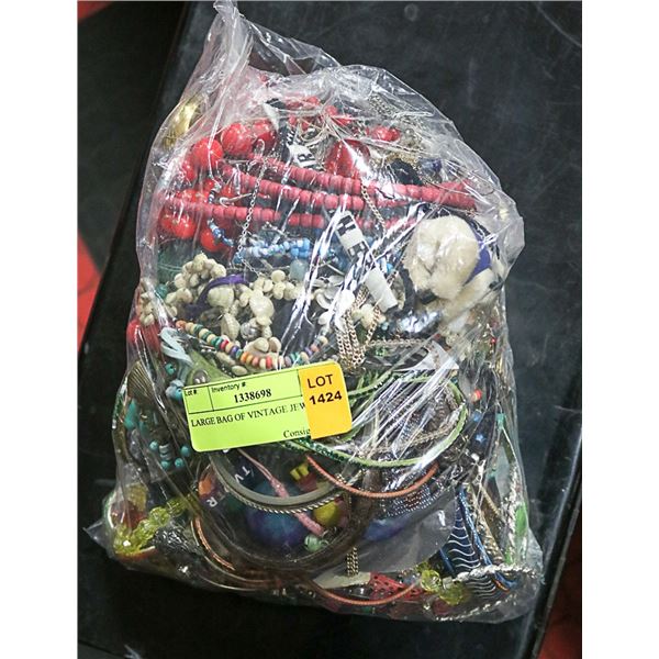 LARGE BAG OF VINTAGE JEWELRY