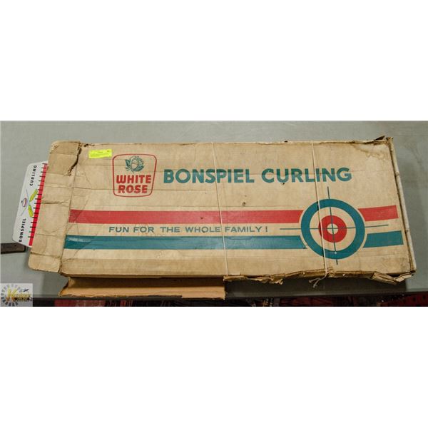 ANTIQUE WHITE ROSE BONSPIEL CURLING BOARD