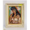 Image 1 : "BEAUTIFUL WOMAN" VINTAGE PETIT POINT