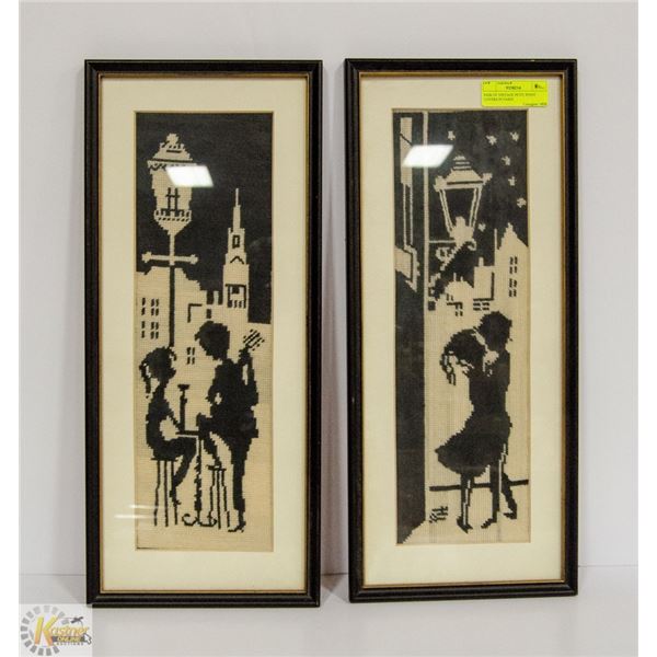 PAIR OF VINTAGE PETIT POINT LOVERS IN PARIS