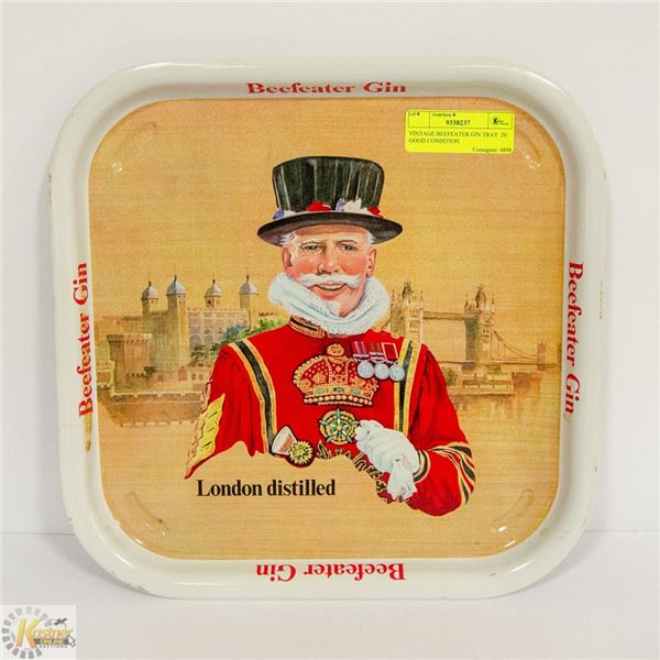 VINTAGE BEEFEATER GIN TRAY  IN GOOD CONDITION