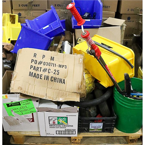 STORAGE BINS AND MISCELLANEOUS ITEMS PALLET
