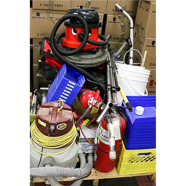 VACUUMS AND FIRE EXTINGUISHER PALLET LOT