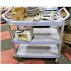 Image 1 : LIGHT BLUE PLASTIC ROLLING UTILTY CART