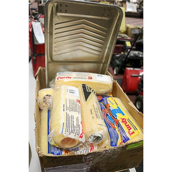 PAINT ROLLERS AND TRAY LOT