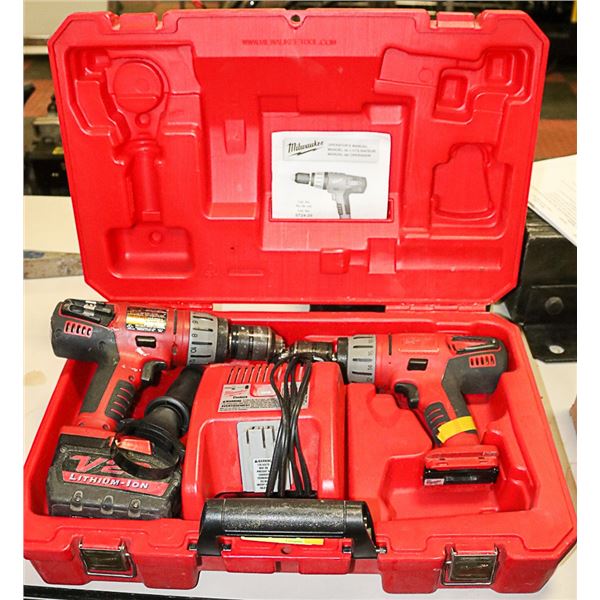 MILWAUKEE DRILL CASE WITH CHARGER