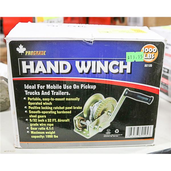 HAND WINCH 5/32" CABLE