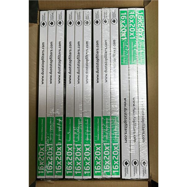 12 FURNACE FILTERS 16X20X1 NEW IN BOX