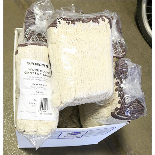 BOX OF COTTON GLOVES 12PKS-2 PAIRS PER PACK