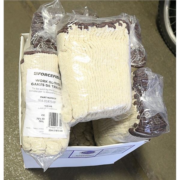 BOX OF COTTON GLOVES 12PKS-2 PAIRS PER PACK