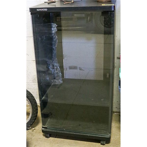 VINTAGE KENWOOD GLASS DOOR STEREO CABINET /W