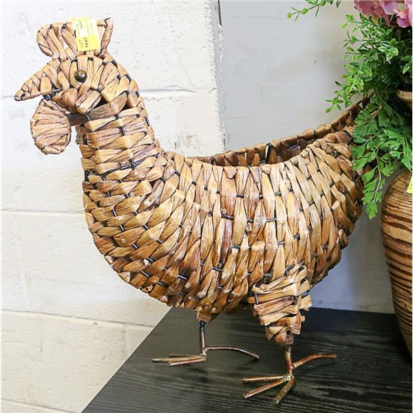 ROOSTER PLANT POT HOLDER 19" TALL X 21" LONG