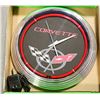 Image 1 : 12" RED NEON CORVETTE CLOCK