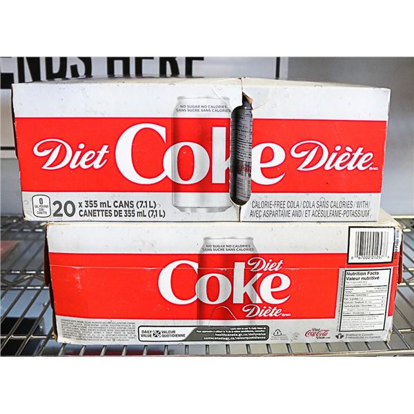 2 PACKS OF 20 CANS OF DIET COLA