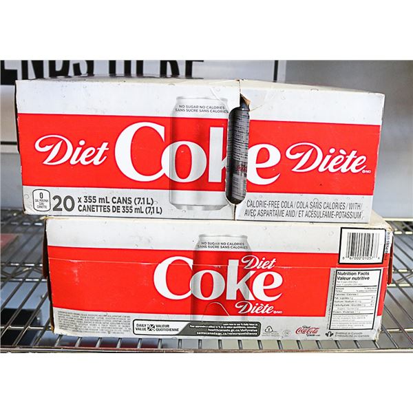 2 PACKS OF 20 CANS OF DIET COLA