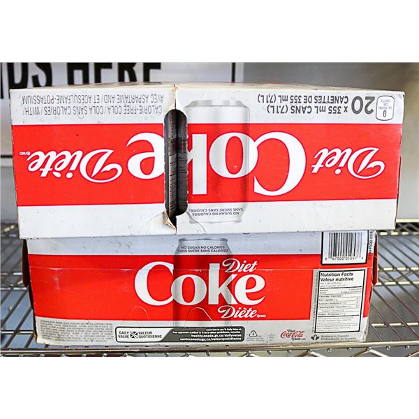 2 PACKS OF 20 CANS OF DIET COLA