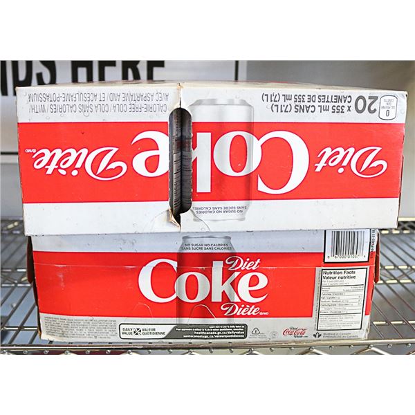 2 PACKS OF 20 CANS OF DIET COLA