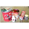 Image 1 : 2 LARGE COKE  TINS WITH ASSORTED COKE ITEMS