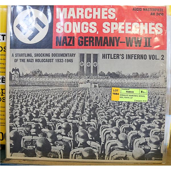 NAZI GERMANY MARCHES, SONGS, SPEECHES, VINYL LP