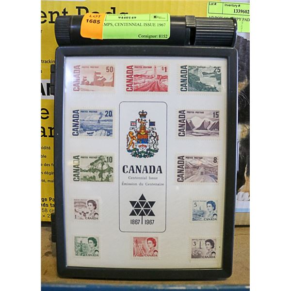 12 STAMPS, CENTENNIAL ISSUE 1967