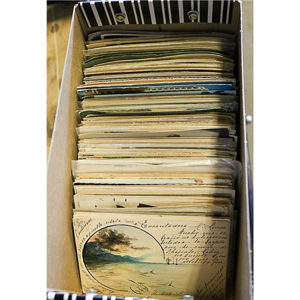 BOX OF MISCELLANEOUS EARLY POSTCARDS - 1