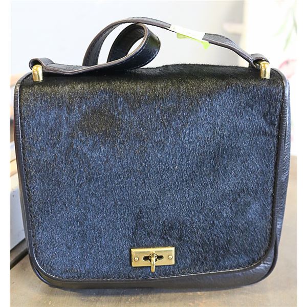 FOSSIL AUTHENTIC PONY HAIR & LEATHER CROSSBODY BAG