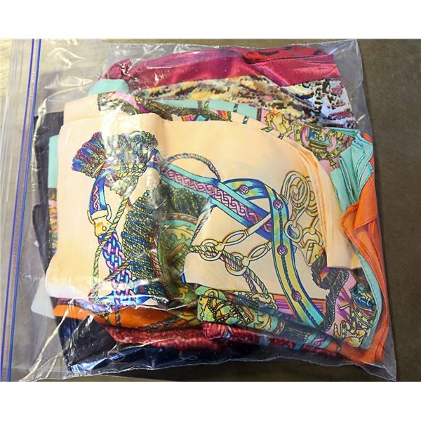 5 SCARVES SILK & POLYESTER