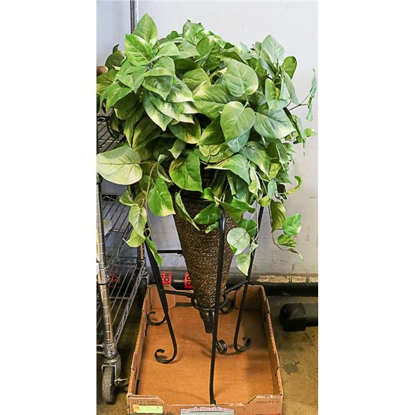 SILK PLANTS IN BASKETS W STANDS