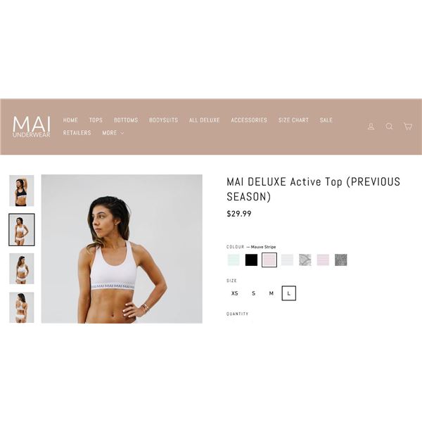 LOT OF 2 MAI UNDERWEAR ESSENTIALS ACTIVE TOP SMALL