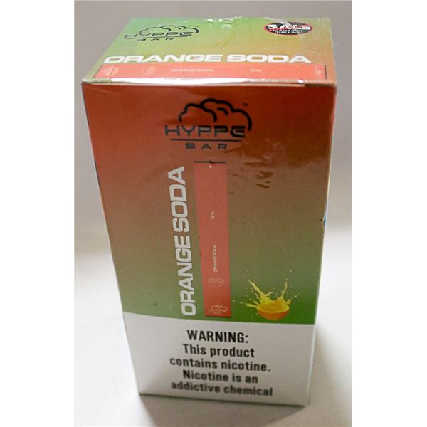 BOX WITH 10 HYPPE BAR E-CIGS 5% ORANGE SODA