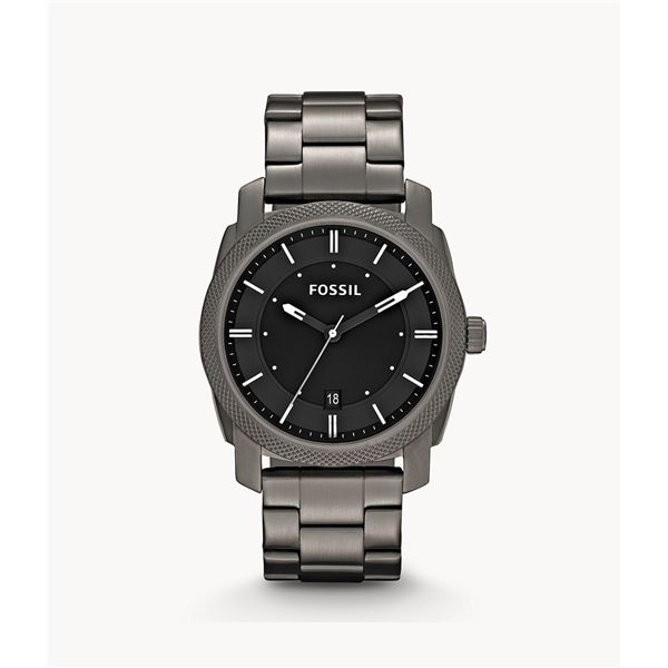 NEW FOSSIL BLACK DIAL ST STEEL 42MM MSRP$207 WATCH
