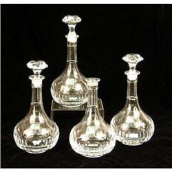 FOUR LEAD CRYSTAL DECANTERS