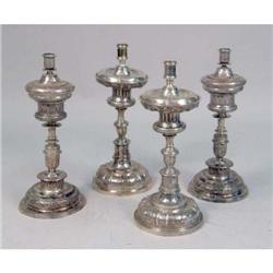 TWO PAIR OF GERMAN SILVER OR WHITE METAL ECCLESIASTICAL PATENS