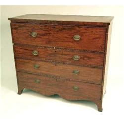 A FEDERAL MAHOGANY CHEST OF DRAWERS