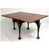 Image 3 : A GEORGE II SHELL-CARVED MAHOGANY DROP LEAF DINING TABLE