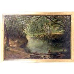 A FRAMED OIL ON CANVAS