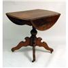 Image 1 : A VICTORIAN WALNUT DROP LEAF TABLE WITH DRAWER