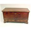 Image 1 : A PINE AND WALNUT LIFT-TOP BLANKET CHEST