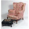 Image 1 : AN QUEEN ANNE STYLE MAHOGANY WING CHAIR