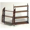 Image 1 : TWO GEORGE III-STYLE CARVED AND OPENWORK MAHOGANY HANGING WALL SHELVES