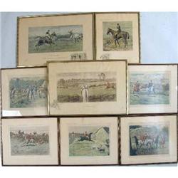 FIVE FRAMED POLYCHROME PRINTS