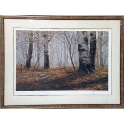 A FRAMED POLYCHROME PRINT