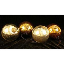 FOUR KUGEL CHRISTMAS ORNAMENTS