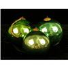 Image 1 : THREE GREEN KUGEL CHRISTMAS ORNAMENTS