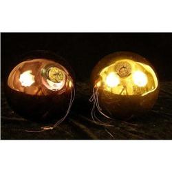 TWO KUGEL CHRISTMAS ORNAMENTS