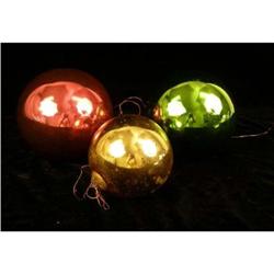 THREE KUGEL CHRISTMAS ORNAMENTS